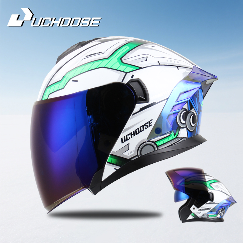 715 Motorcycle Open Face Helme - Scooter Helmet Set ulasan dan harga