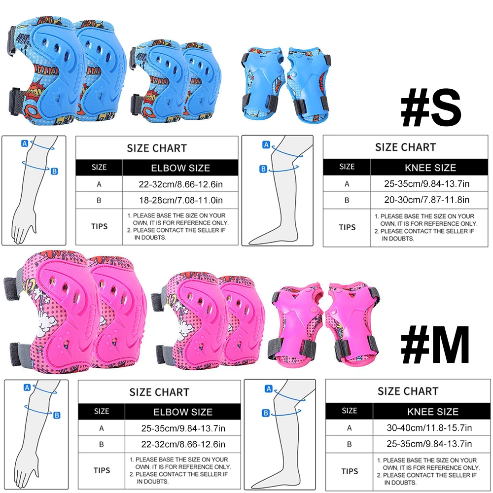 6Pcs Kids 3-12 Years Knee Elbo - Scooter Helmet Set ulasan dan harga