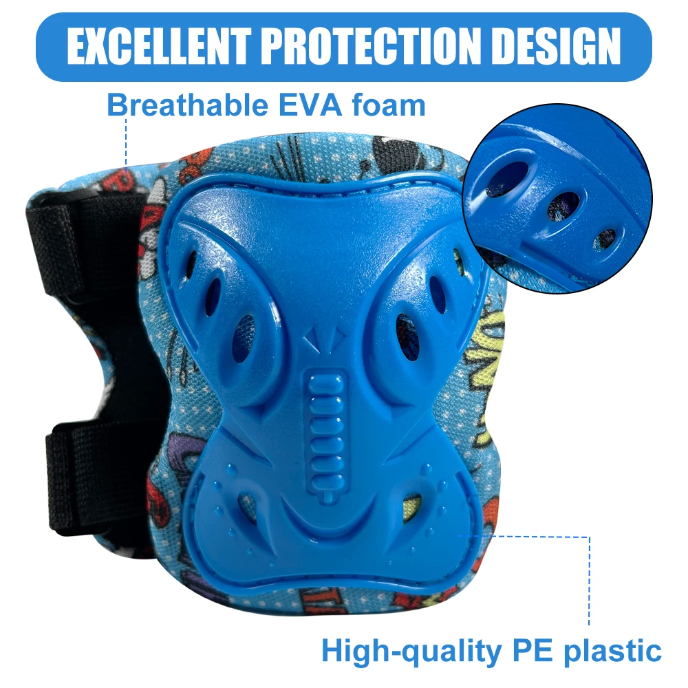 6Pcs Kids 3-12 Years Knee Elbo - Scooter Helmet Set ulasan dan harga